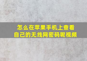 怎么在苹果手机上查看自己的无线网密码呢视频