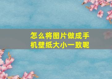 怎么将图片做成手机壁纸大小一致呢