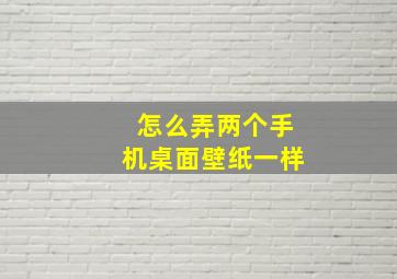 怎么弄两个手机桌面壁纸一样