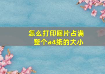 怎么打印图片占满整个a4纸的大小