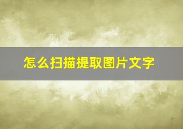 怎么扫描提取图片文字