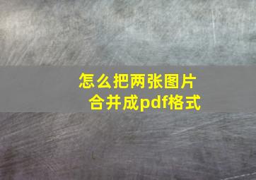 怎么把两张图片合并成pdf格式