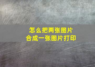 怎么把两张图片合成一张图片打印