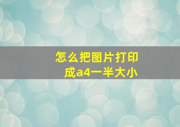 怎么把图片打印成a4一半大小