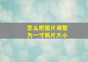 怎么把图片调整为一寸照片大小