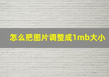 怎么把图片调整成1mb大小