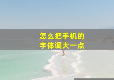 怎么把手机的字体调大一点