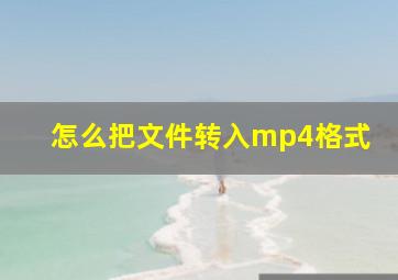 怎么把文件转入mp4格式