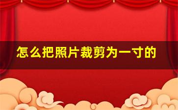 怎么把照片裁剪为一寸的