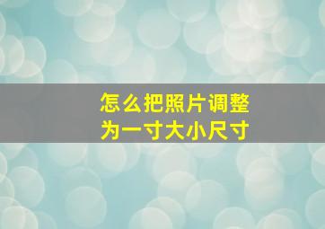 怎么把照片调整为一寸大小尺寸