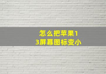 怎么把苹果13屏幕图标变小