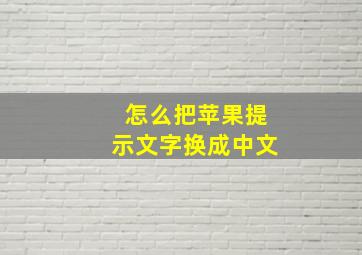 怎么把苹果提示文字换成中文