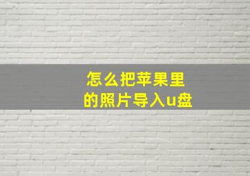 怎么把苹果里的照片导入u盘