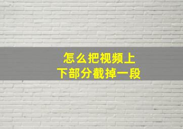 怎么把视频上下部分截掉一段