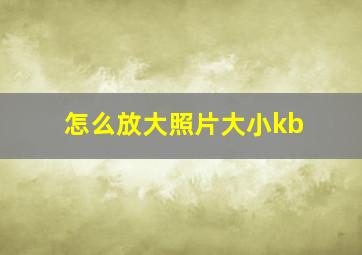 怎么放大照片大小kb