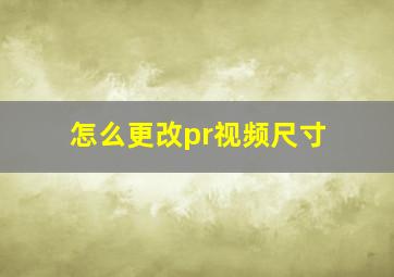 怎么更改pr视频尺寸