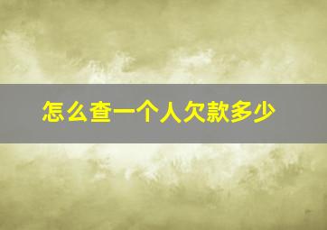 怎么查一个人欠款多少