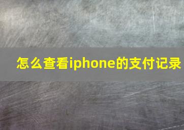 怎么查看iphone的支付记录