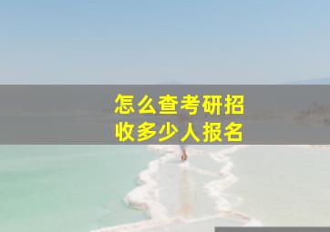 怎么查考研招收多少人报名