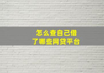 怎么查自己借了哪些网贷平台