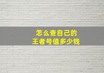 怎么查自己的王者号值多少钱