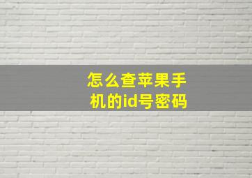 怎么查苹果手机的id号密码