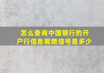 怎么查询中国银行的开户行信息呢微信号是多少