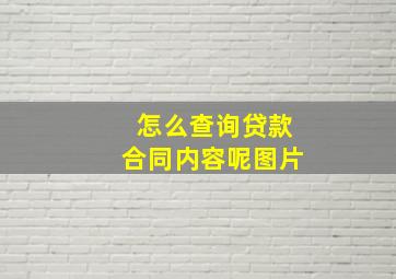 怎么查询贷款合同内容呢图片