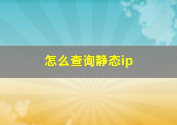 怎么查询静态ip