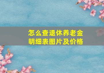 怎么查退休养老金明细表图片及价格