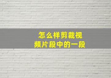 怎么样剪裁视频片段中的一段