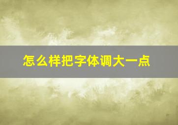 怎么样把字体调大一点