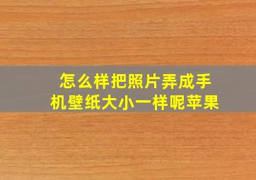 怎么样把照片弄成手机壁纸大小一样呢苹果