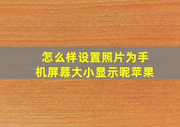 怎么样设置照片为手机屏幕大小显示呢苹果