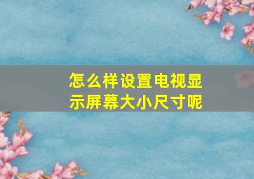 怎么样设置电视显示屏幕大小尺寸呢