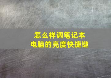 怎么样调笔记本电脑的亮度快捷键