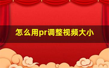 怎么用pr调整视频大小