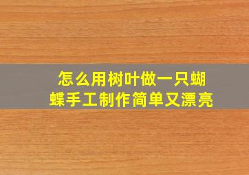 怎么用树叶做一只蝴蝶手工制作简单又漂亮