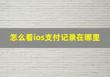 怎么看ios支付记录在哪里