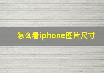 怎么看iphone图片尺寸