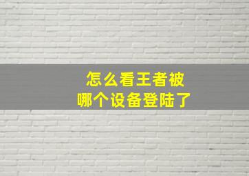 怎么看王者被哪个设备登陆了