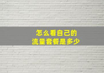 怎么看自己的流量套餐是多少