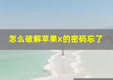 怎么破解苹果x的密码忘了