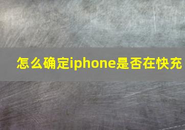 怎么确定iphone是否在快充