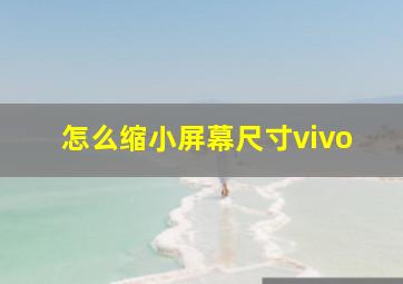 怎么缩小屏幕尺寸vivo