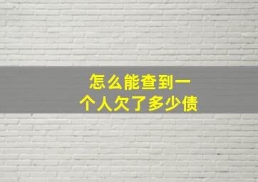 怎么能查到一个人欠了多少债