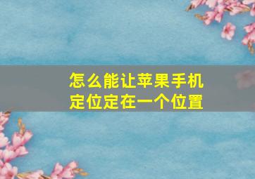 怎么能让苹果手机定位定在一个位置