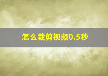 怎么裁剪视频0.5秒