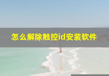 怎么解除触控id安装软件