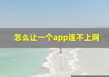 怎么让一个app连不上网